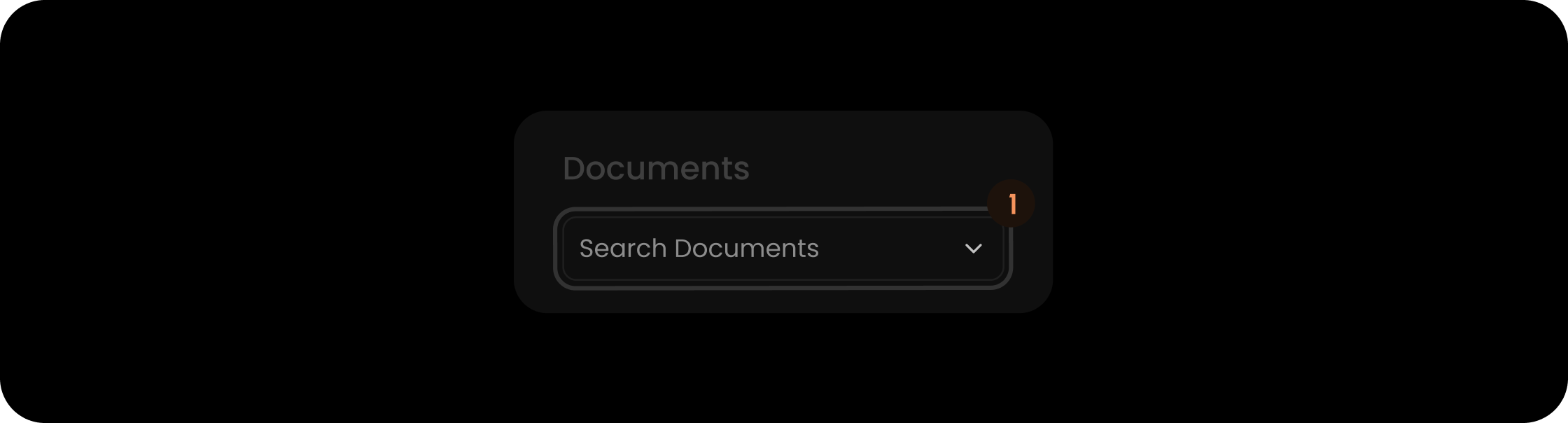 Input component within the document filter search