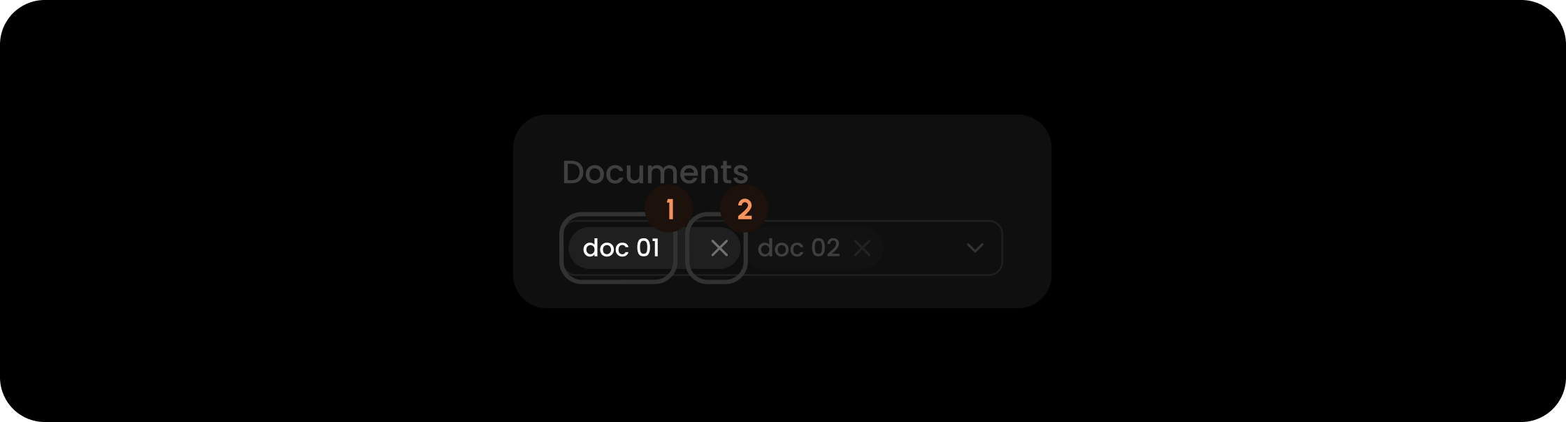 Item component within the document filter search tags