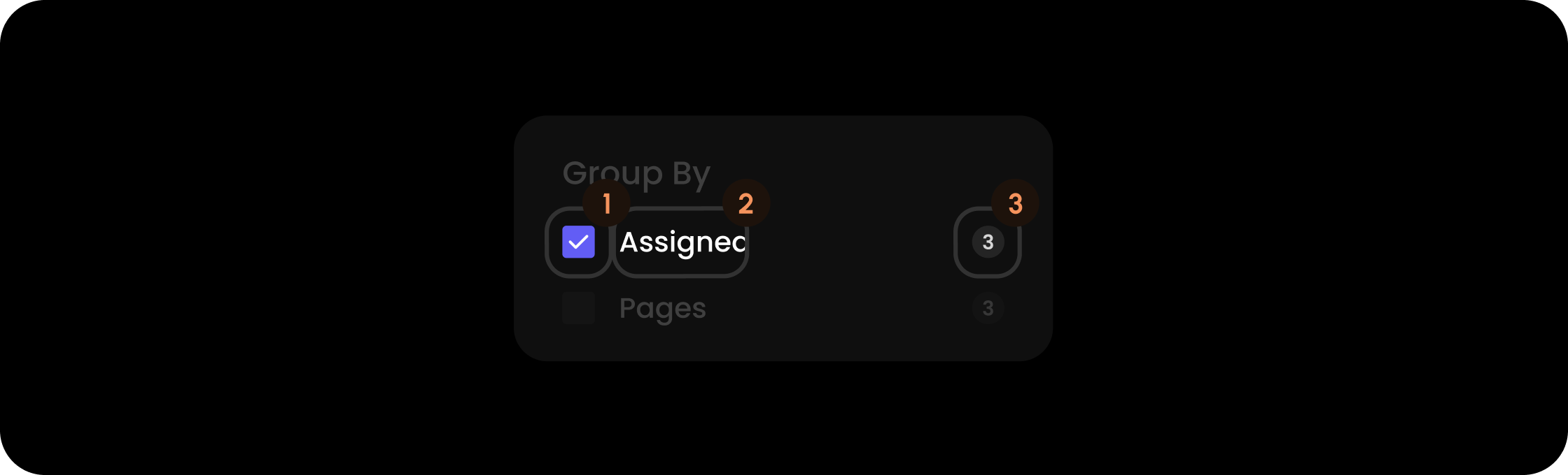 Item component within the groupBy filter