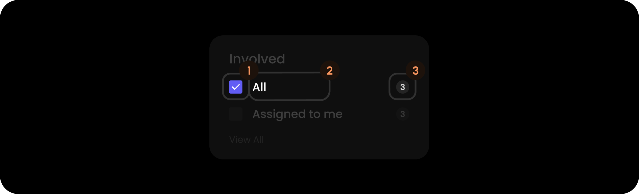 Item component within the involved filter