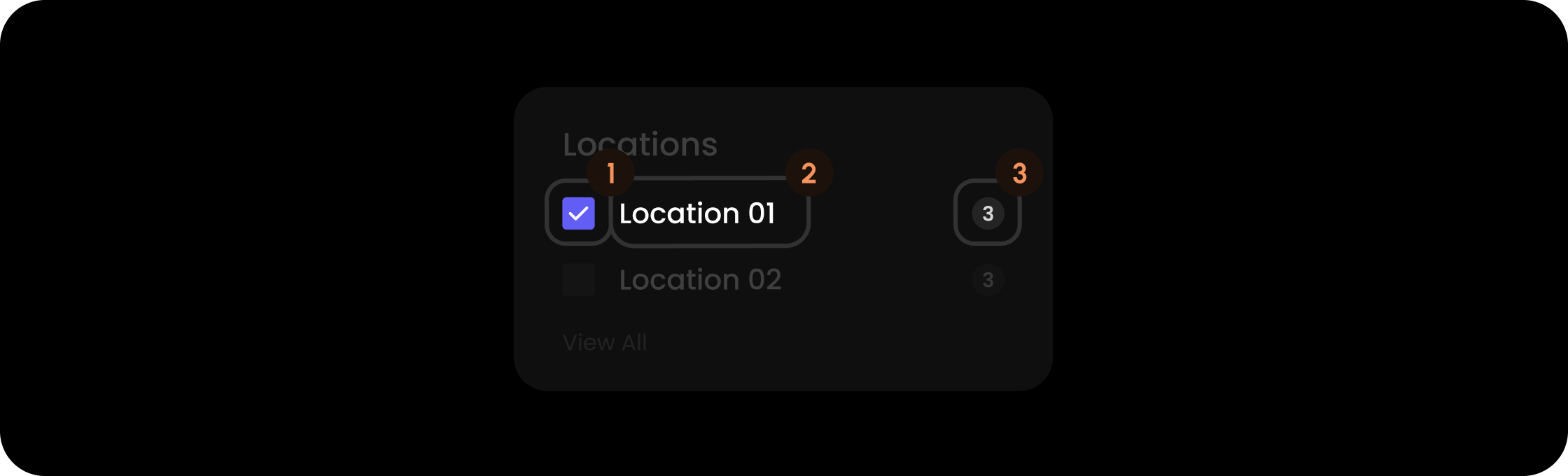 Item component within the location filter