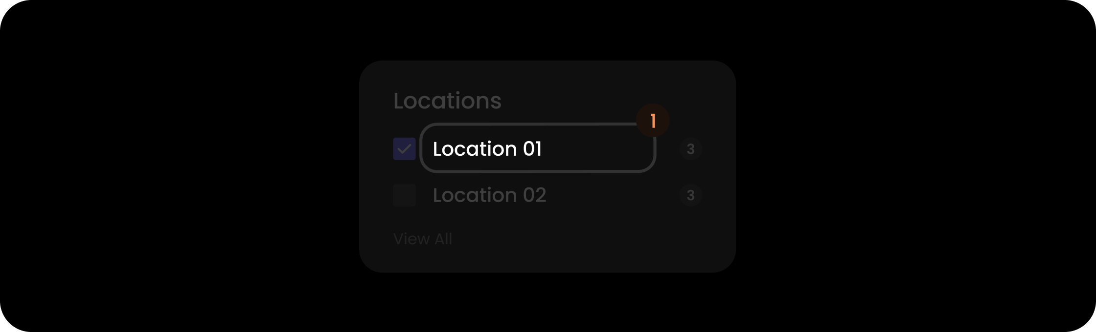 Name component within the location filter item