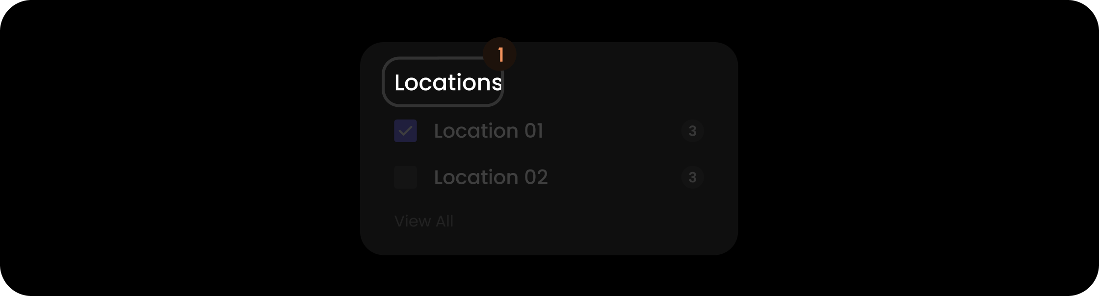 Name component within the location filter