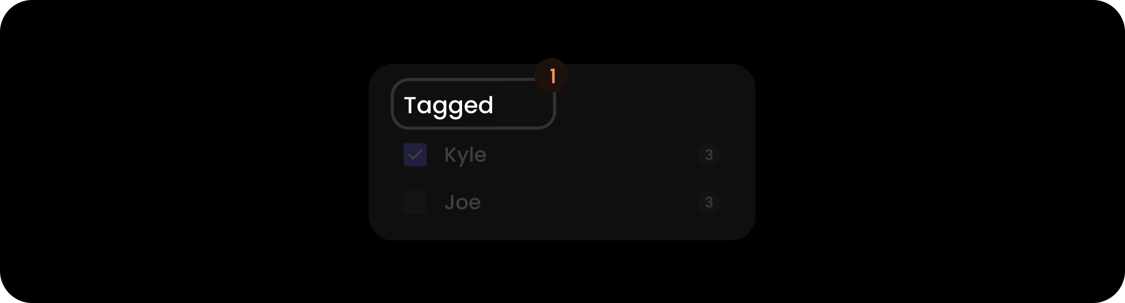 Name component within the tagged filter