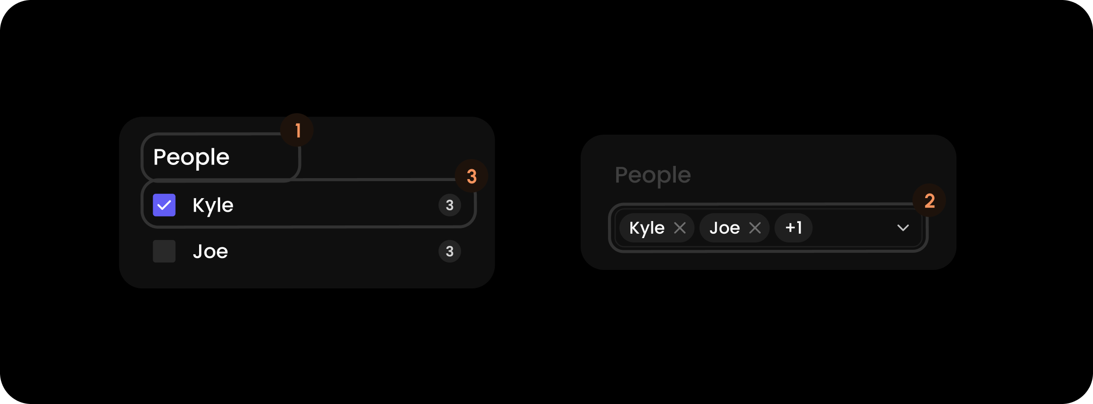 People filter component in the comments sidebar panel filter