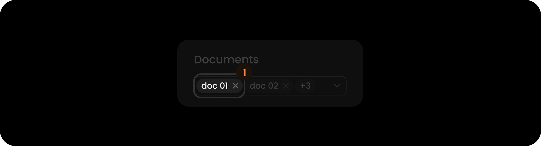 Tags component within the document filter search