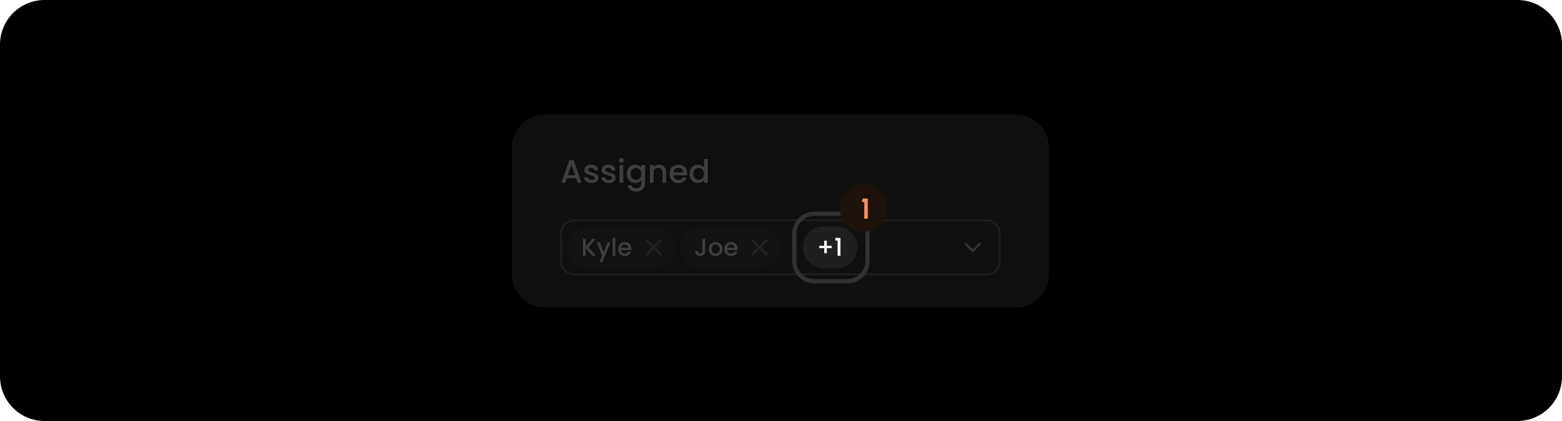 Hidden count component within the assigned filter search