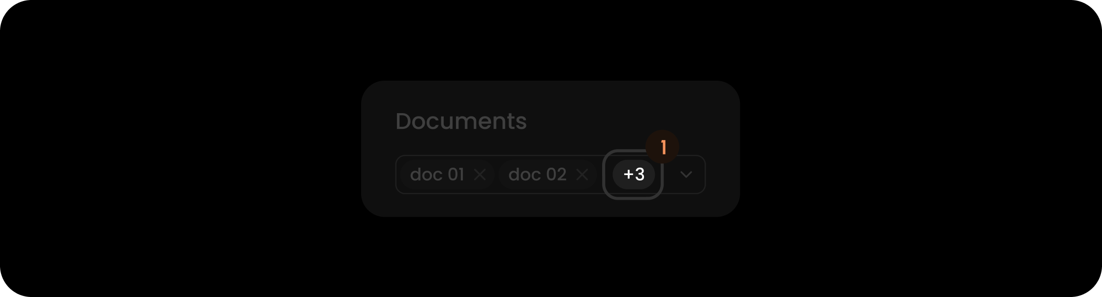 Hidden count component within the document filter search