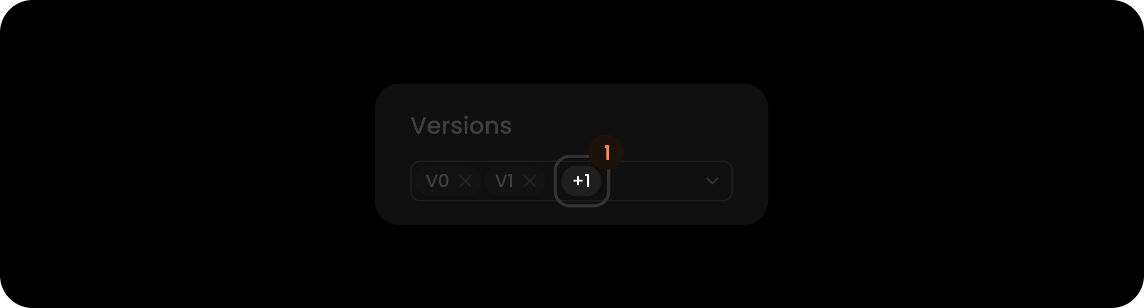 Hidden count component within the versions filter search