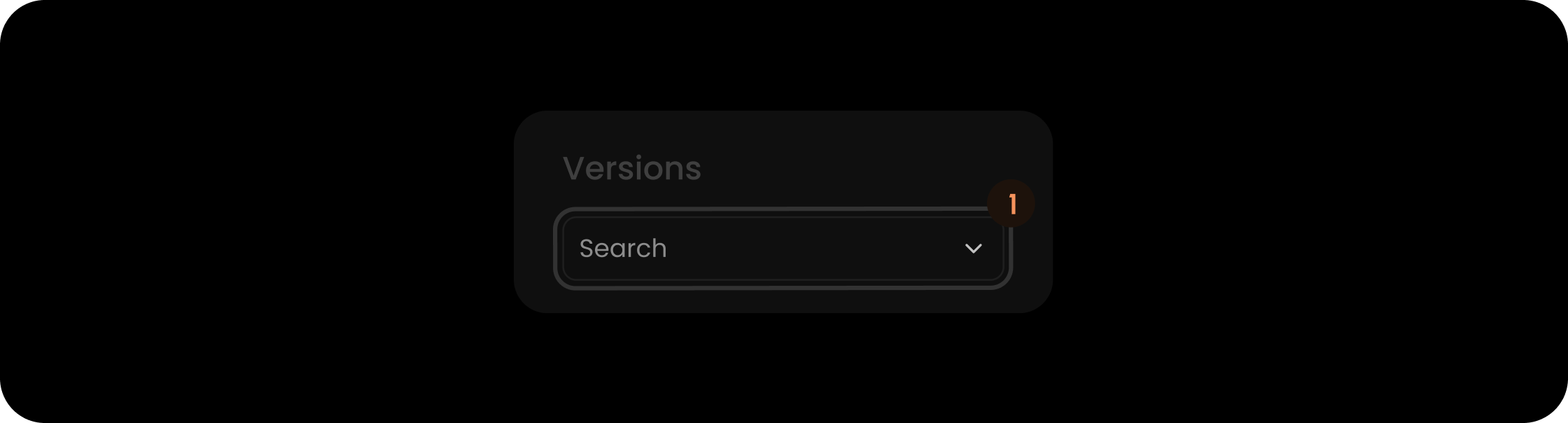 Input component within the versions filter search