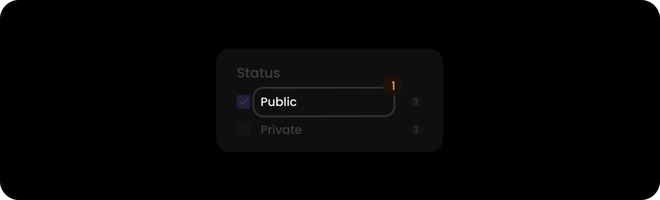 Name component within the commentType filter item
