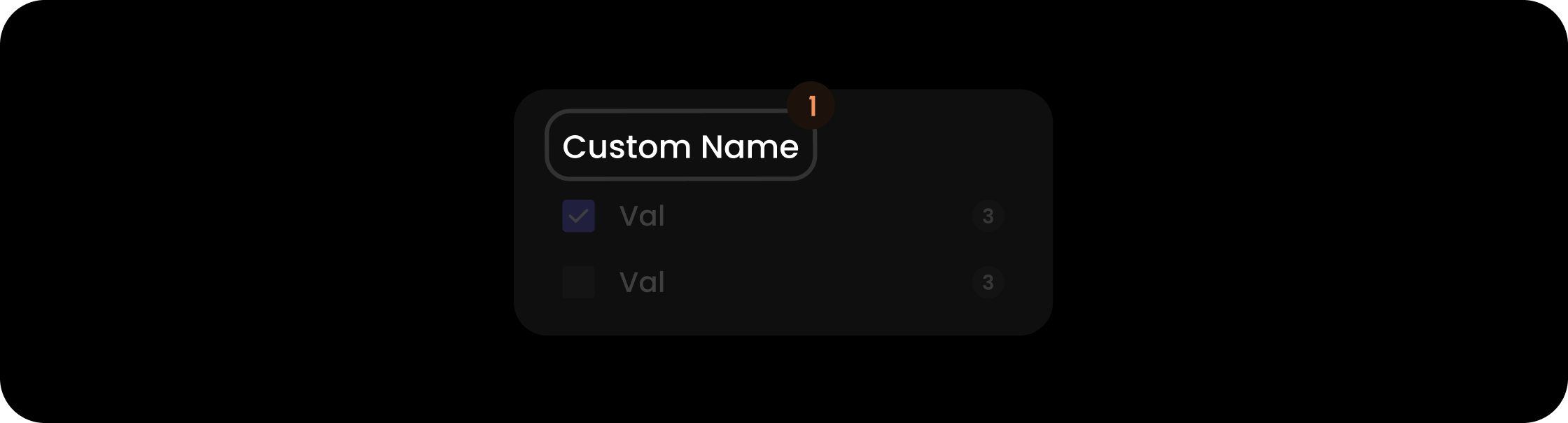 Name component within the custom filter
