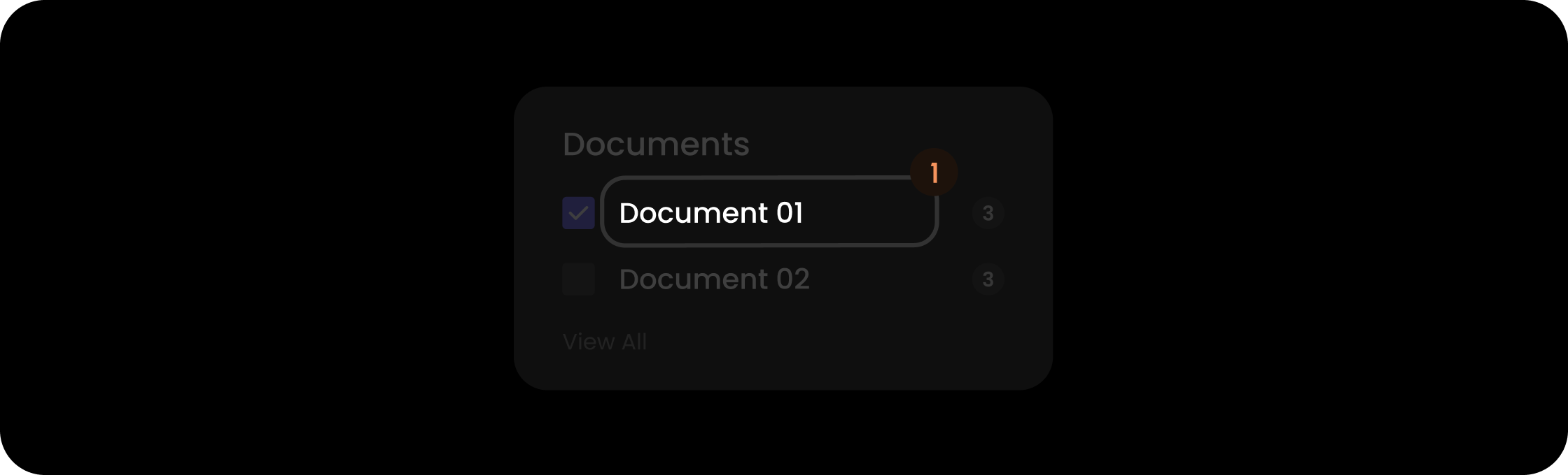 Name component within the document filter item