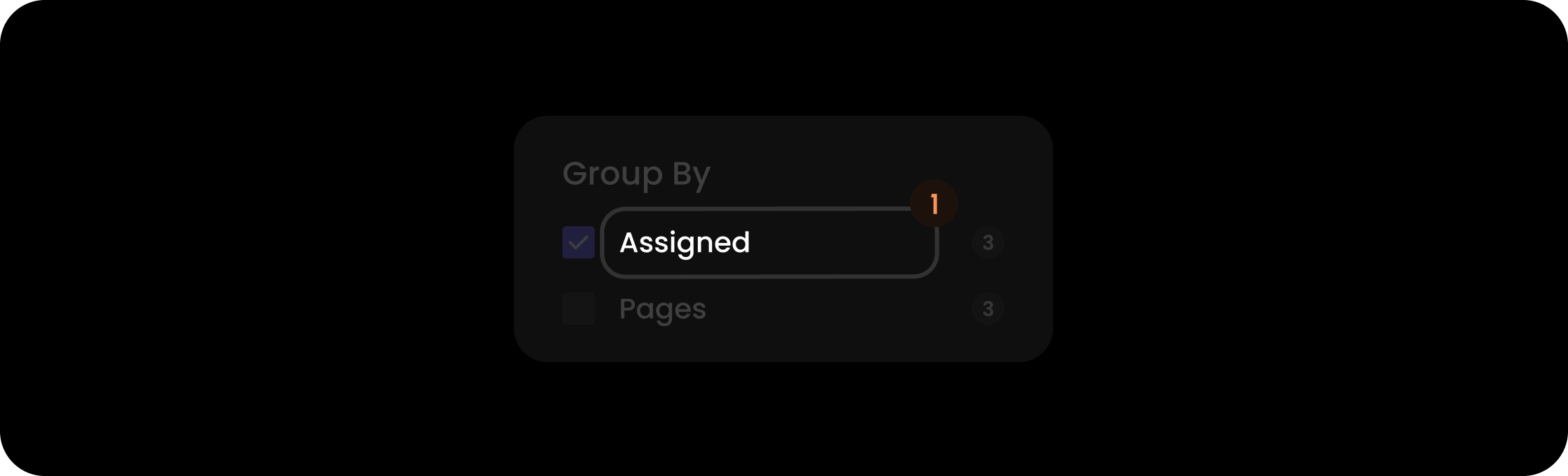 Name component within the groupBy filter item