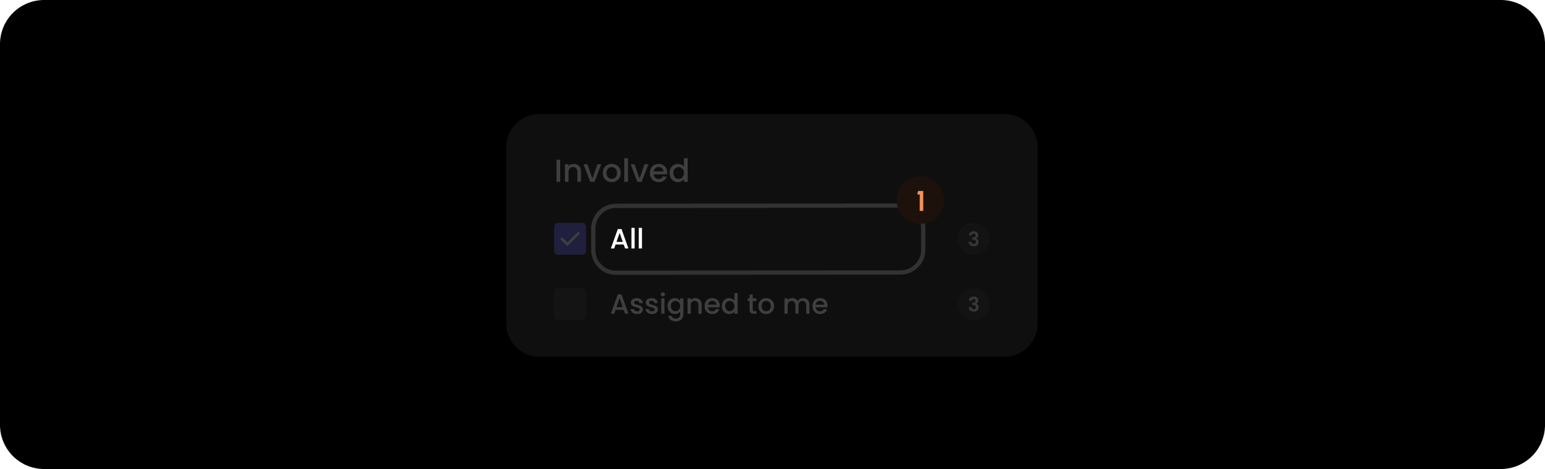 Name component within the involved filter item