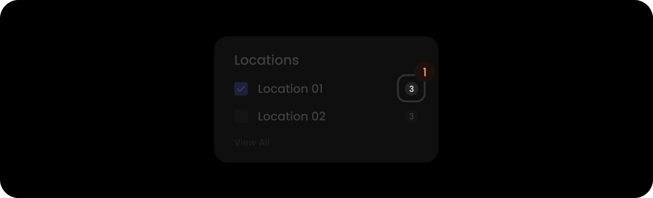 Count component within the location filter item