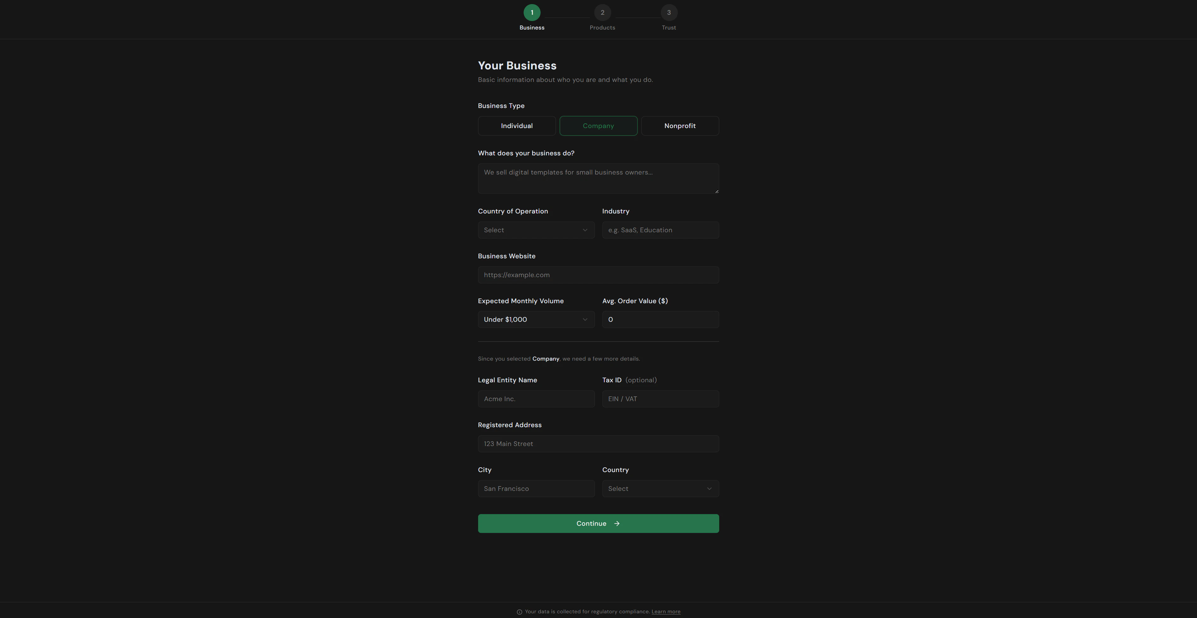 Store questionnaire banner