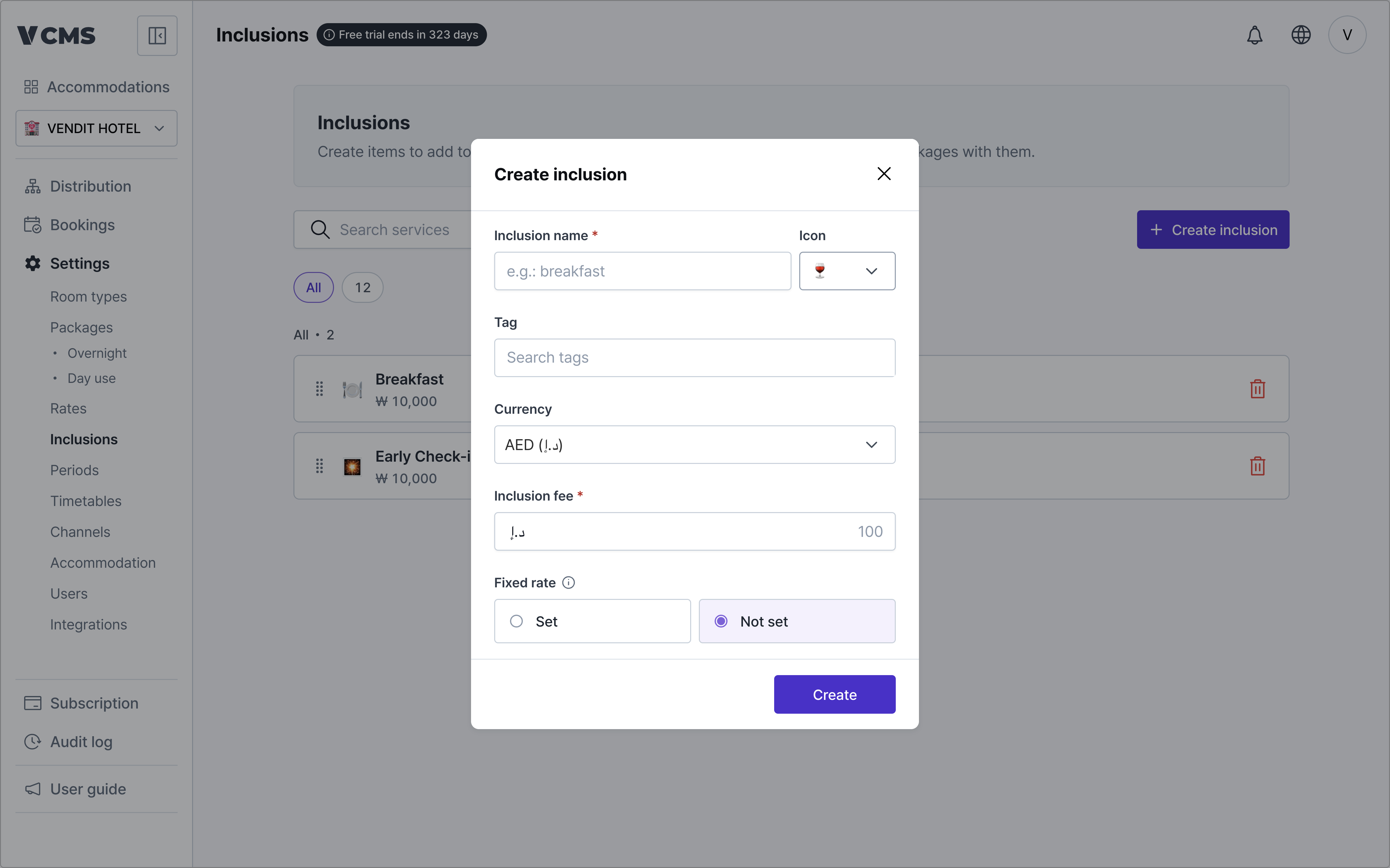 Creating an inclusion