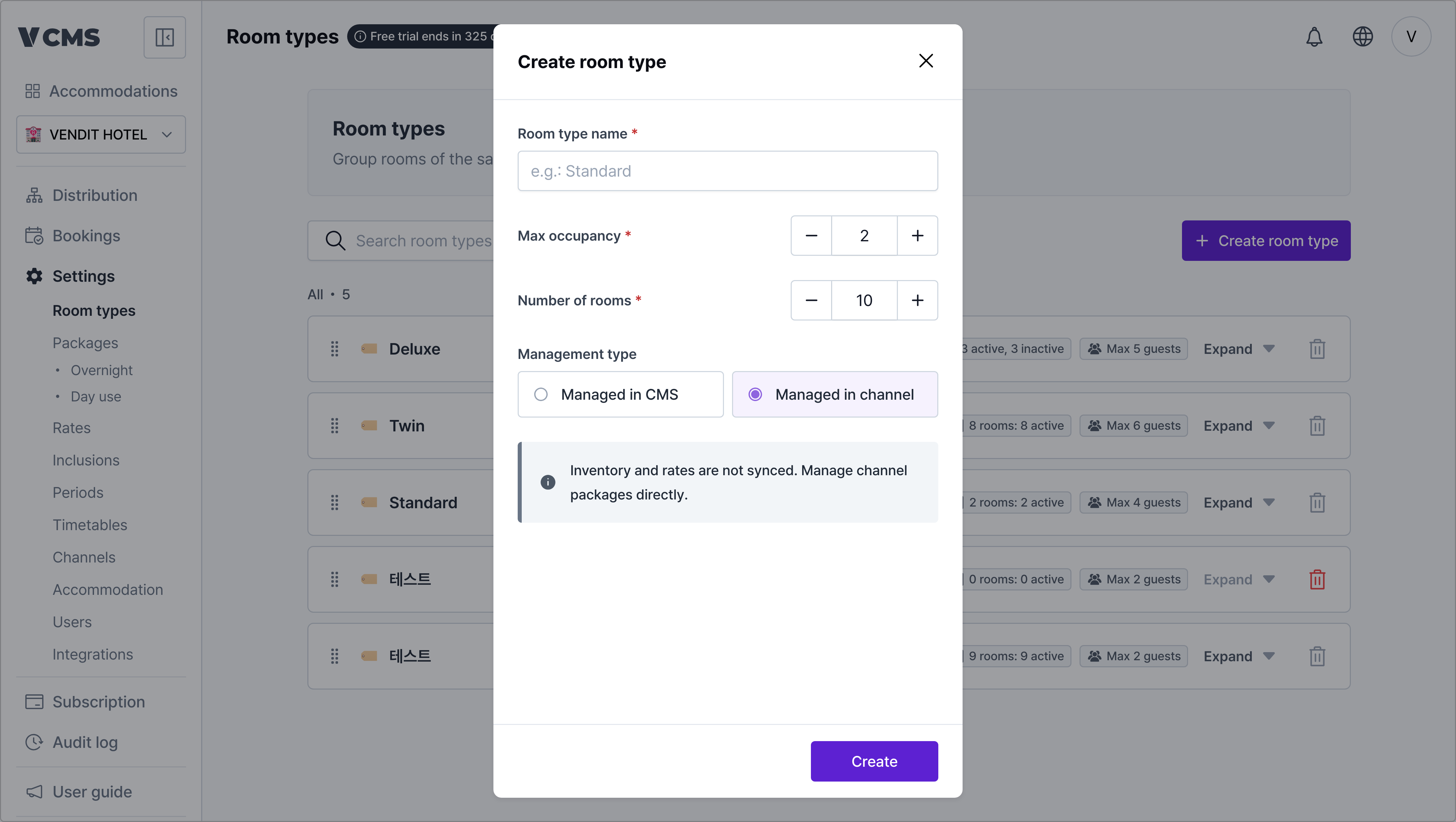 Create Roomtype