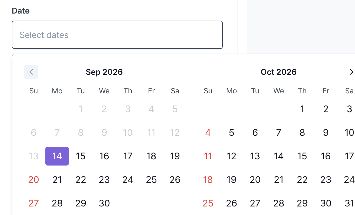Bulk update date range