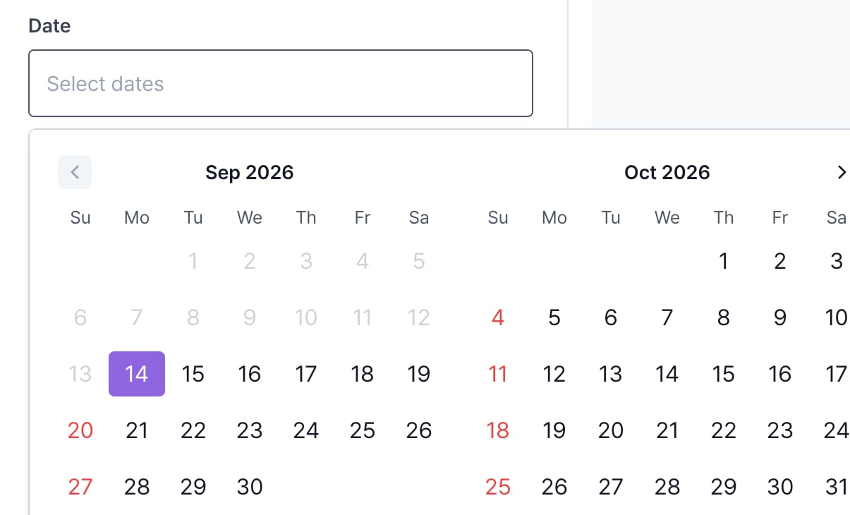 Bulk update date range