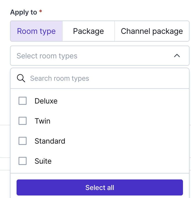 Bulk update selection