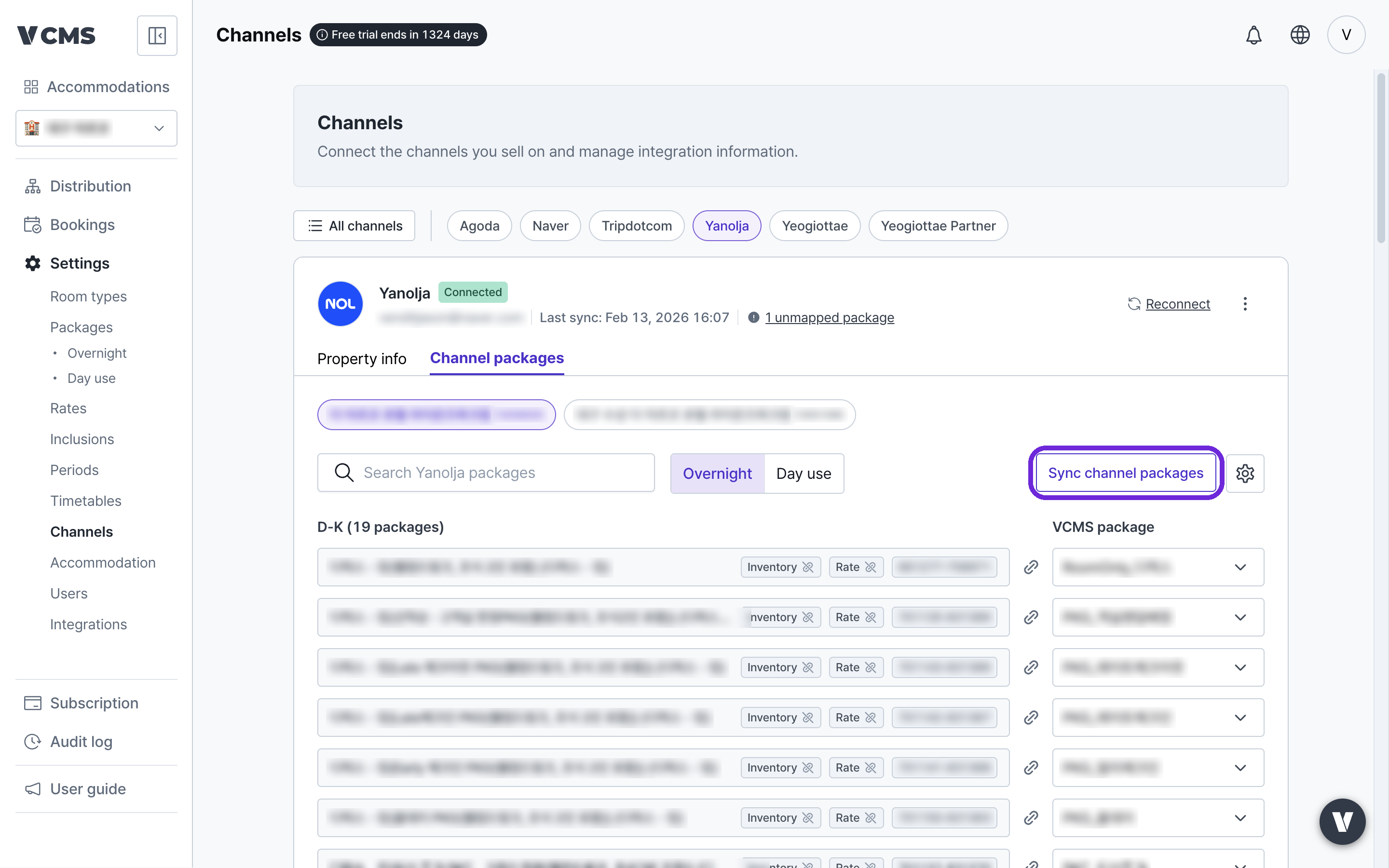 Import channel packages