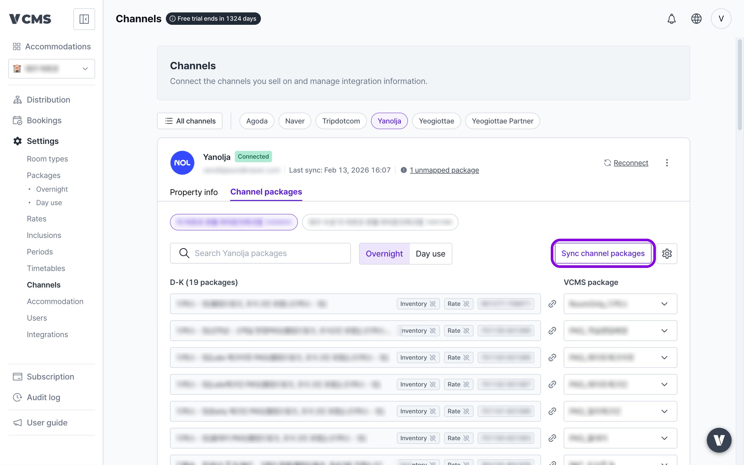 Import channel packages