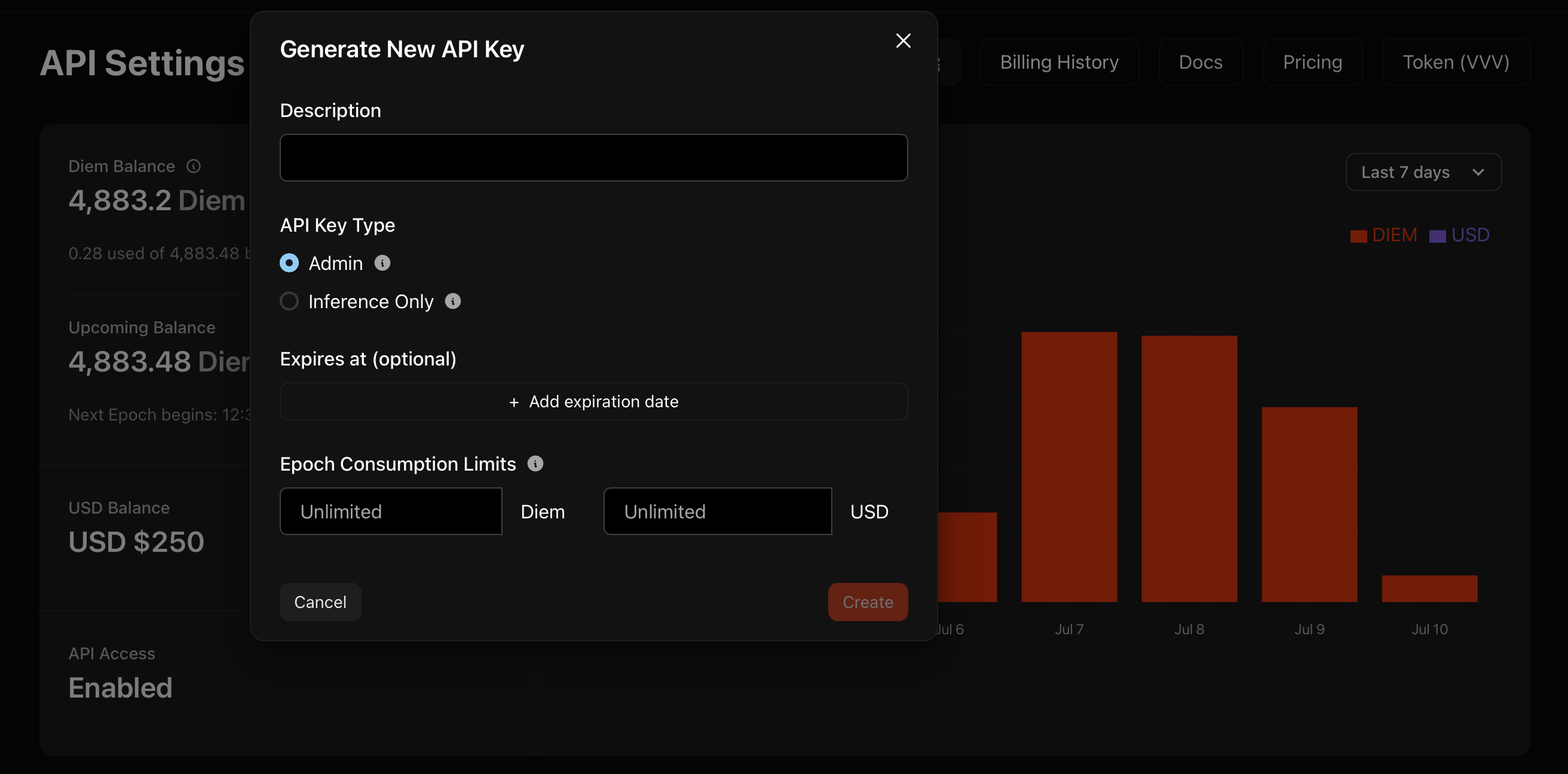 Generate New API Key