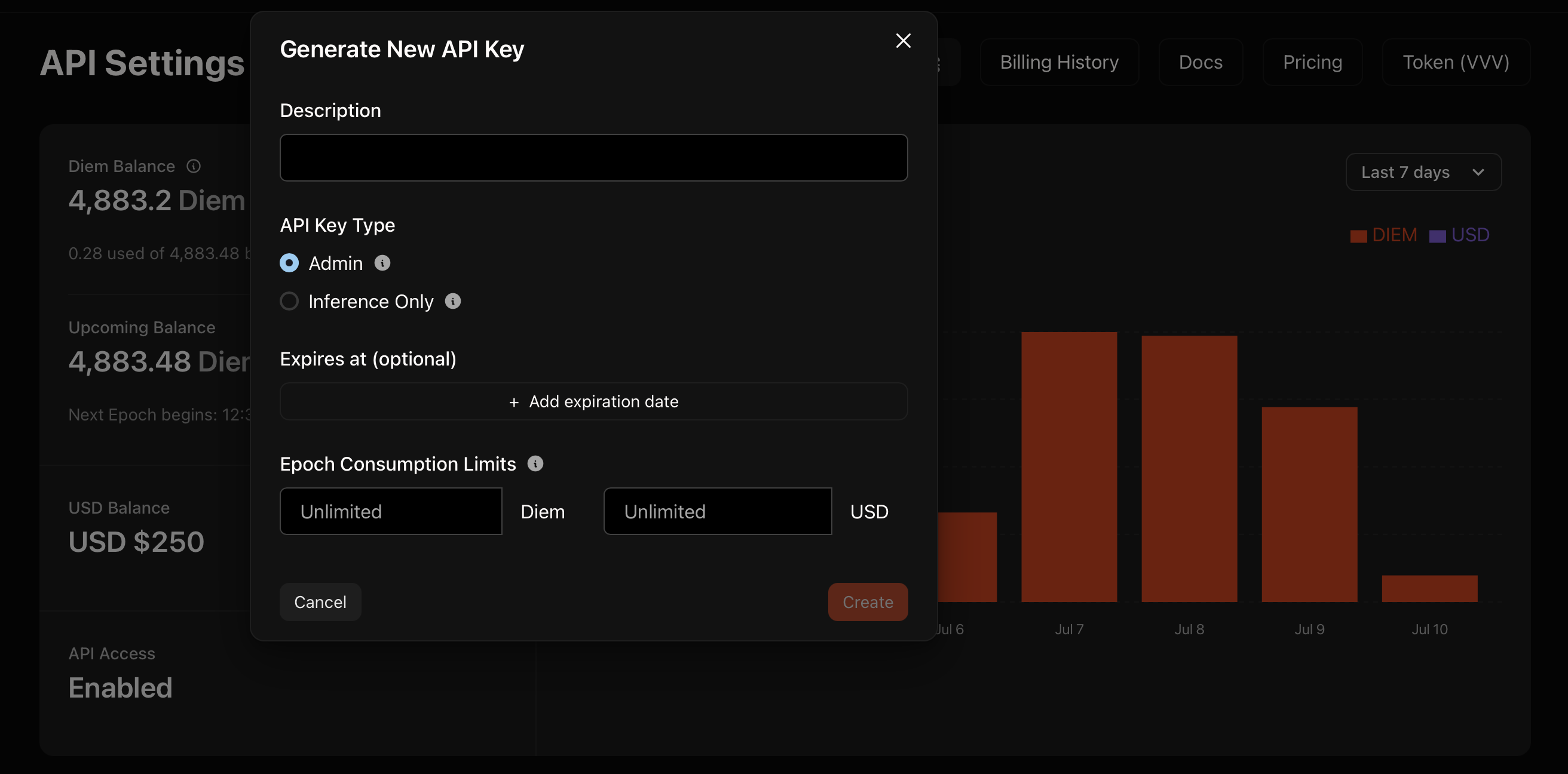 Generate New API Key