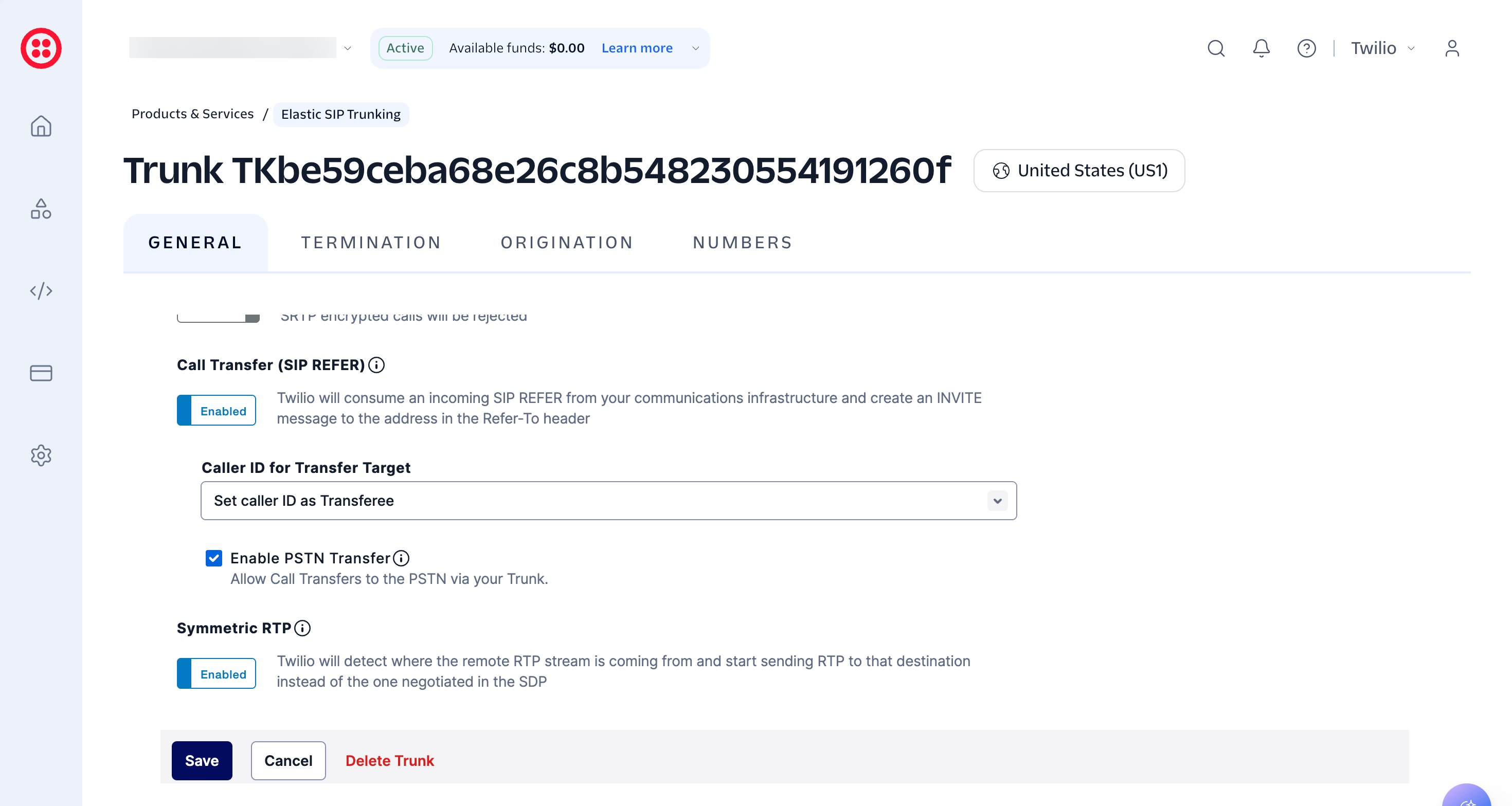 03 Twilio General Settings