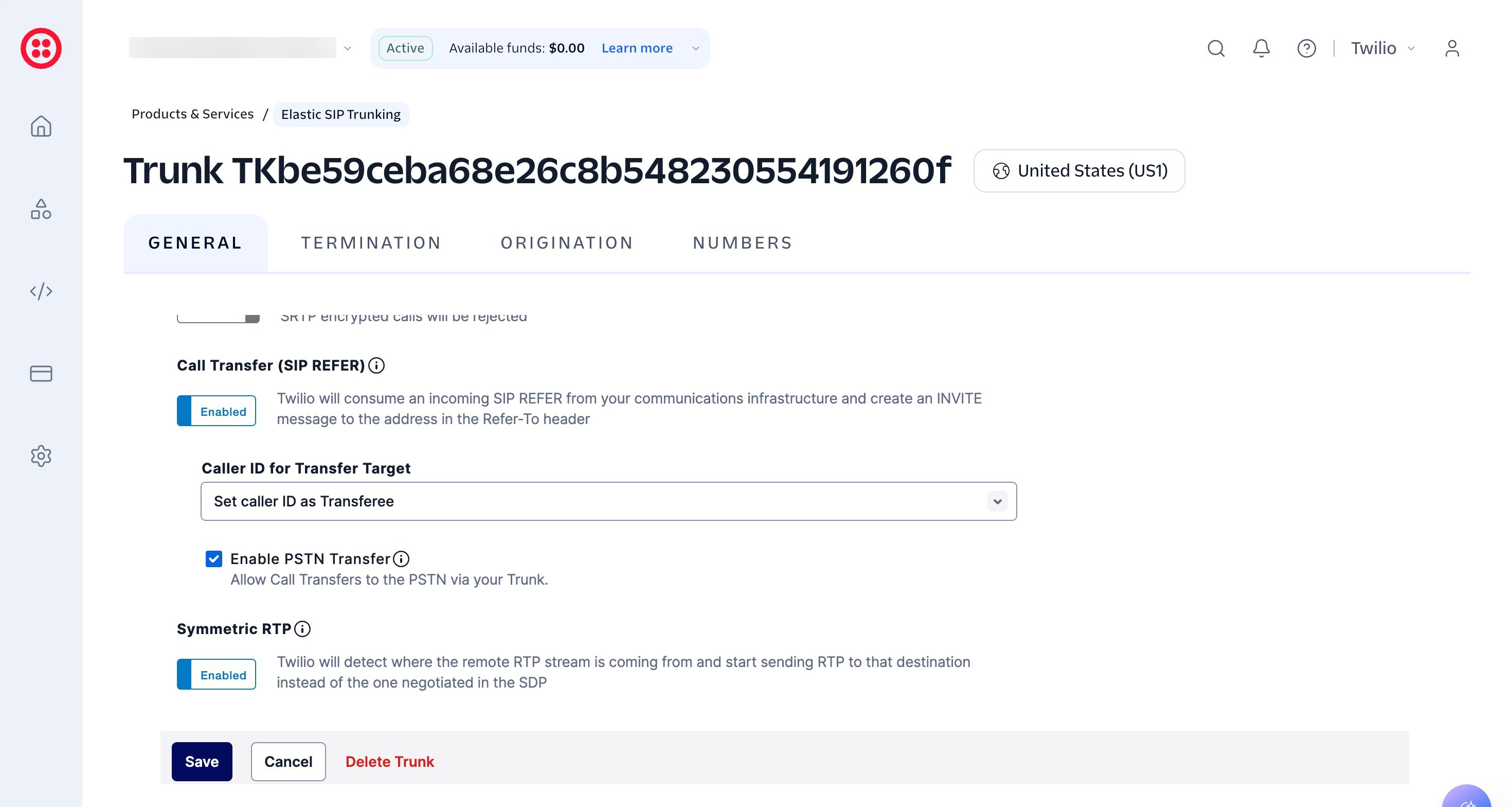03 Twilio General Settings