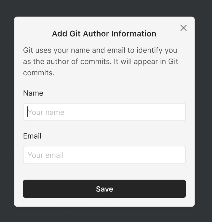 Git author information prompt