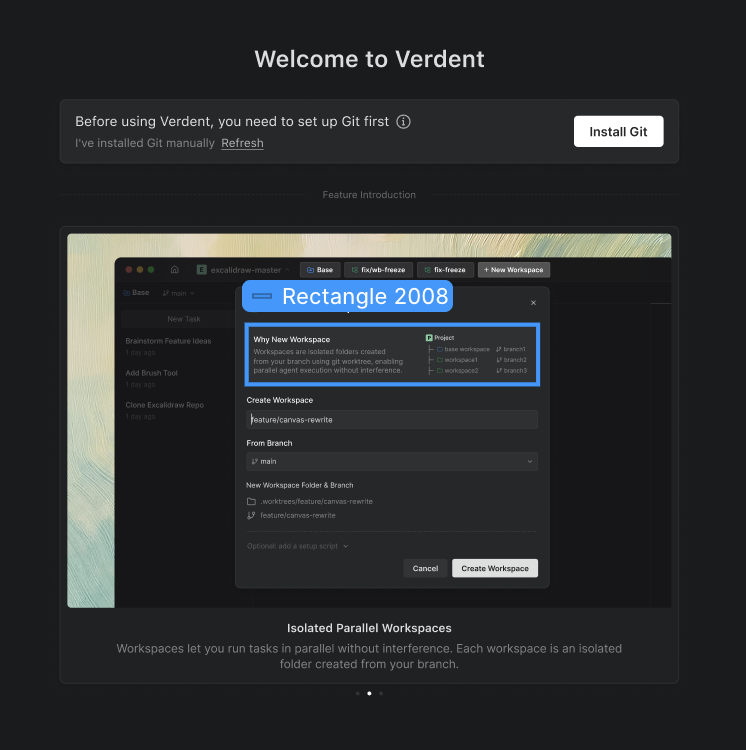 Git installation welcome screen