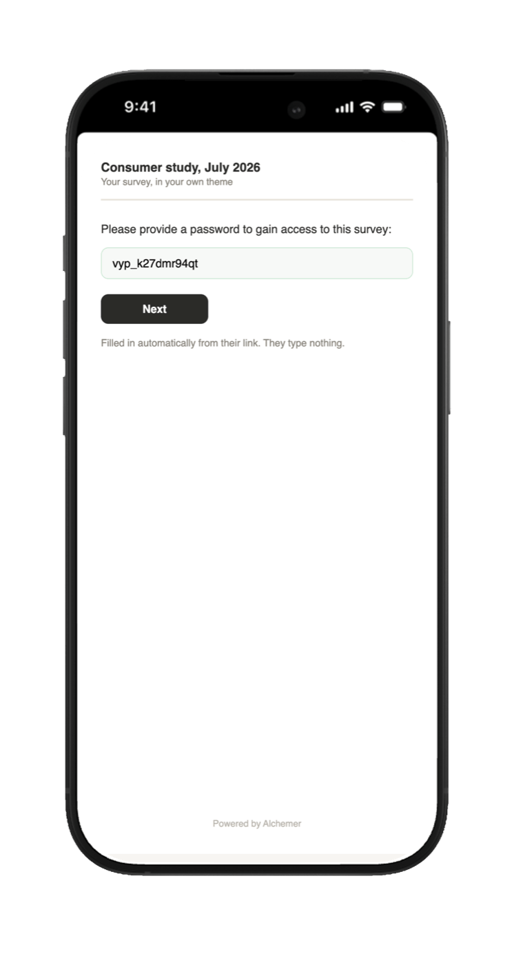 Alchemer login page pre-filled