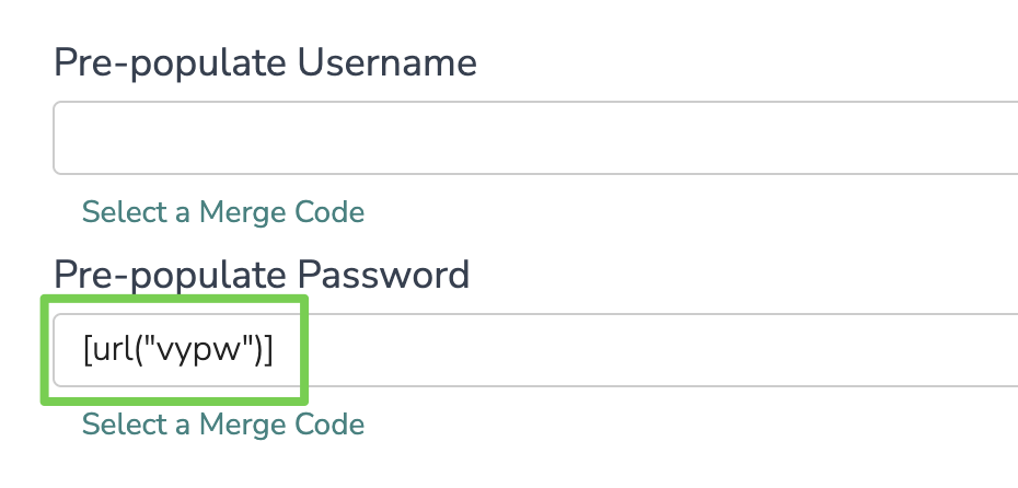 Alchemer pre-populate password setting