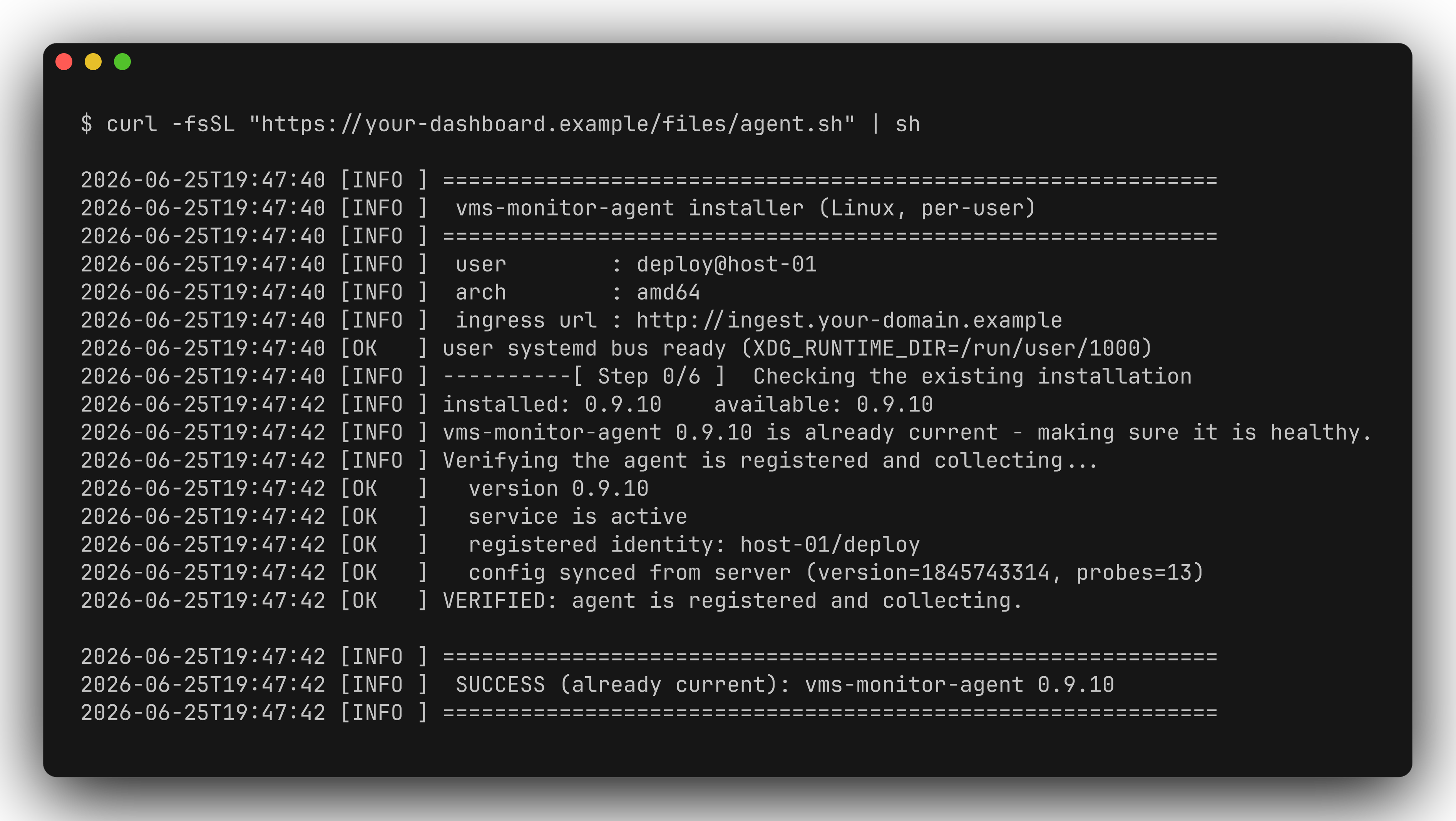 Re-running the install command when already on the latest version