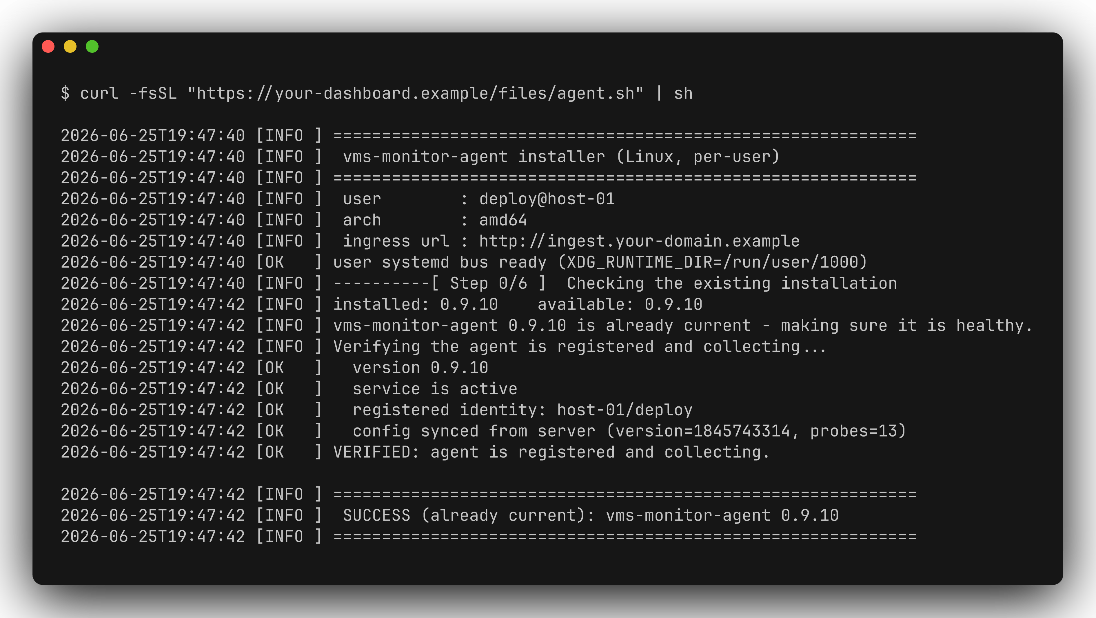 Re-running the install command when already on the latest version