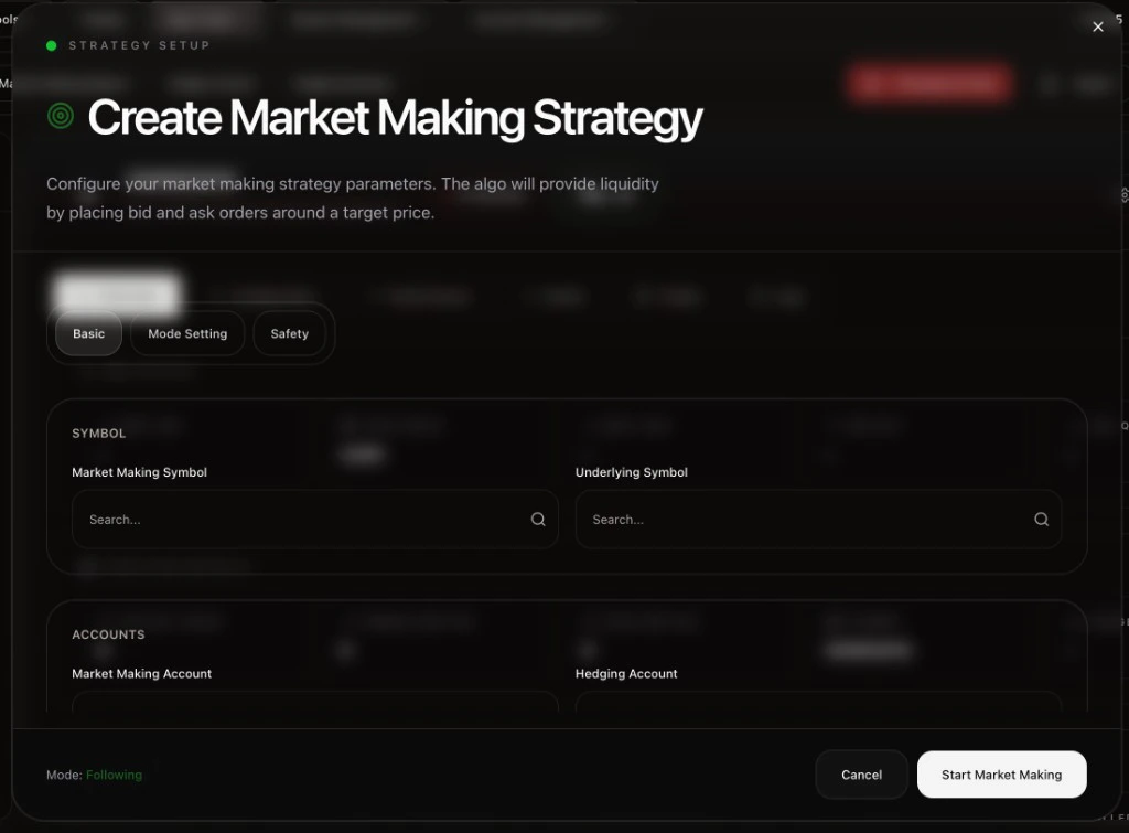 Create Market Making - Basic