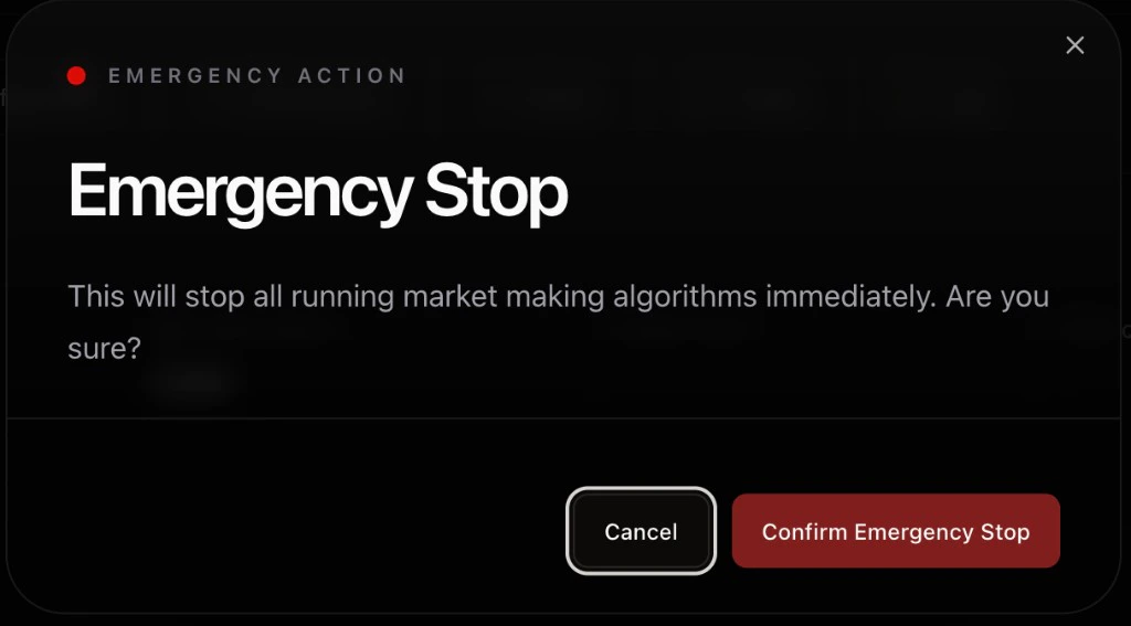 Emergency Stop Dialog