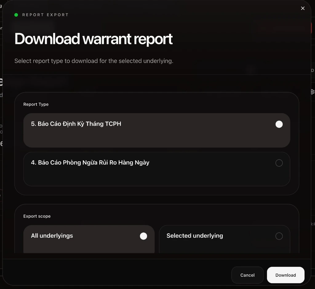 Report Export Dialog