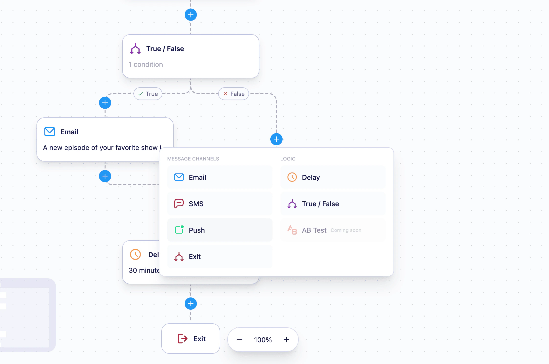 Adding a push node to a Journey