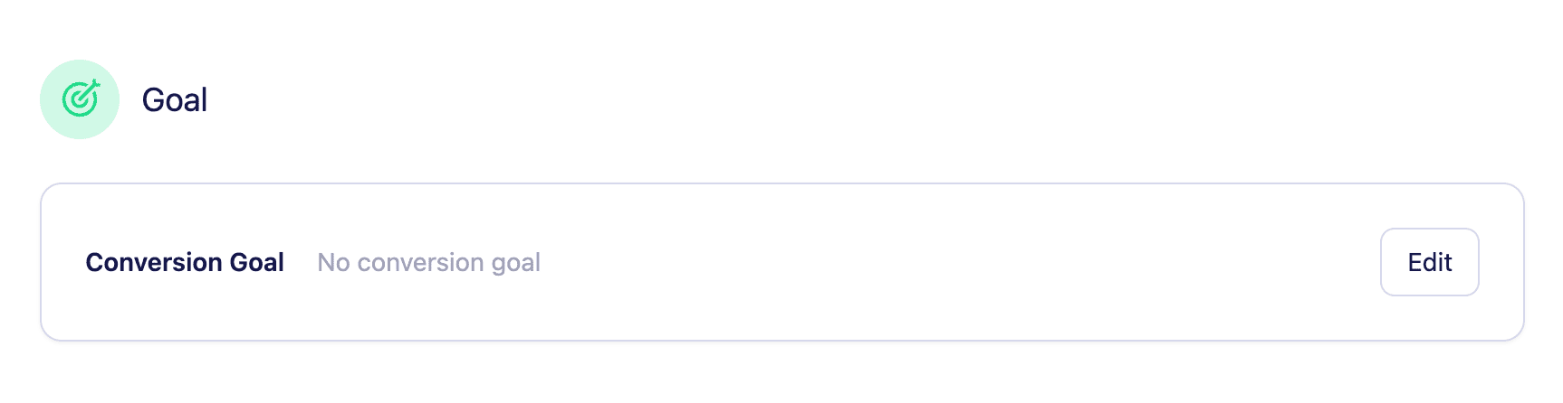 Navigate to the conversion goal section — placeholder