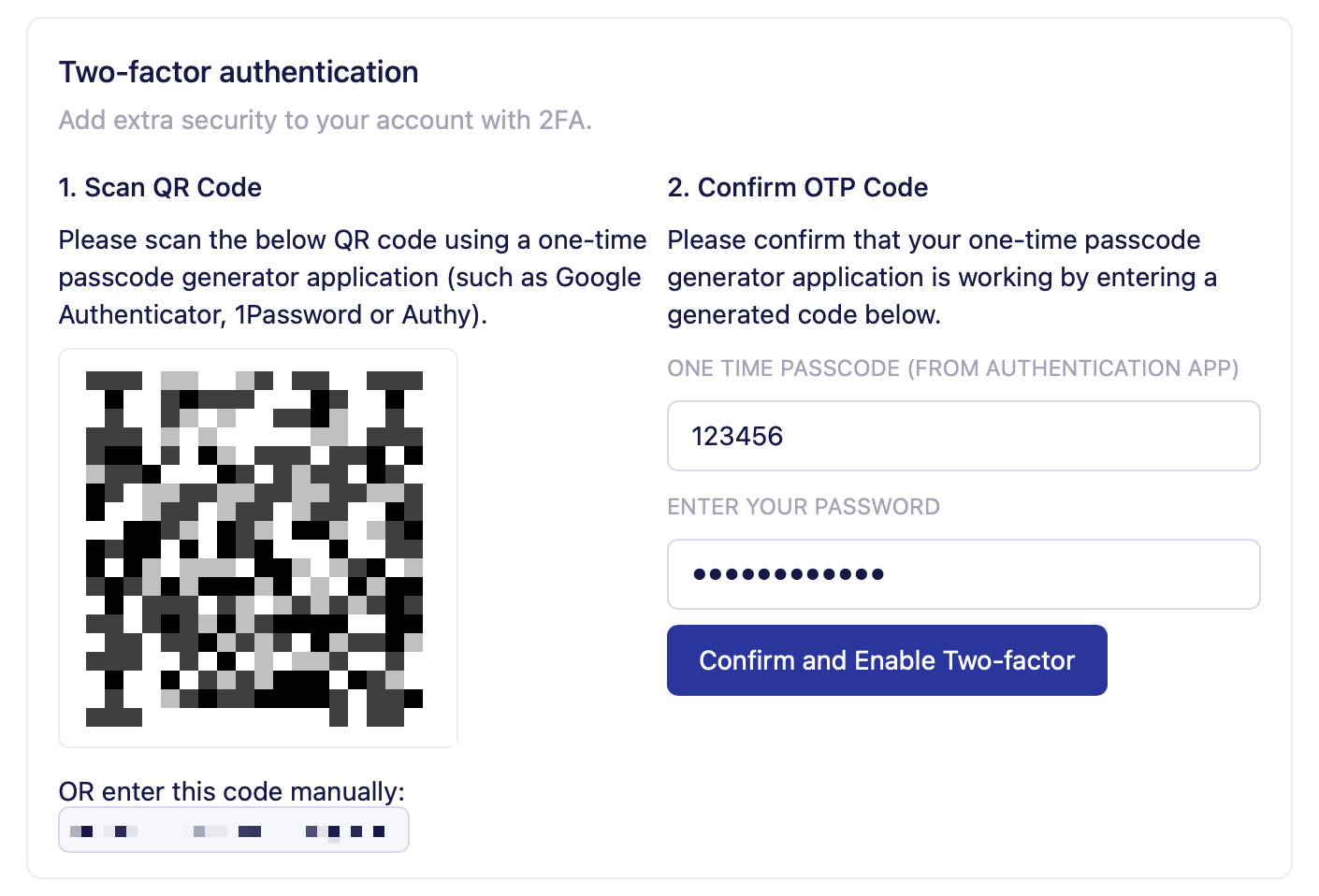 enable two-factor auth (vero newsletters)