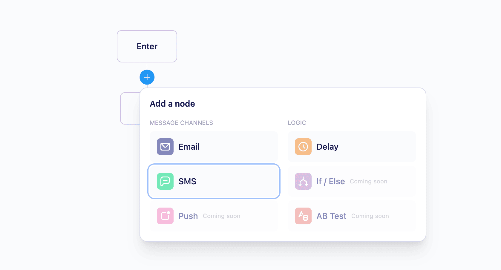 Add an SMS node to a Journey