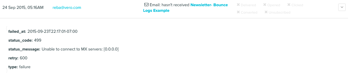 Why has a specific email bounced? - Vero Help Documentation