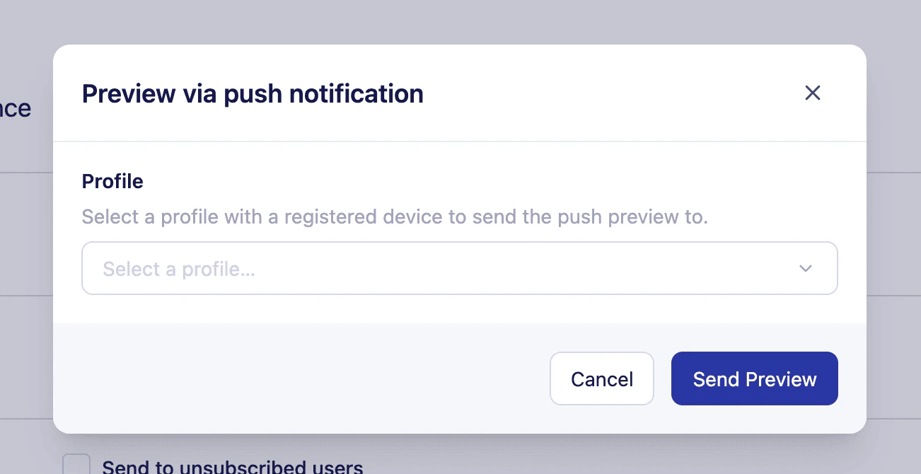 Preview via Push