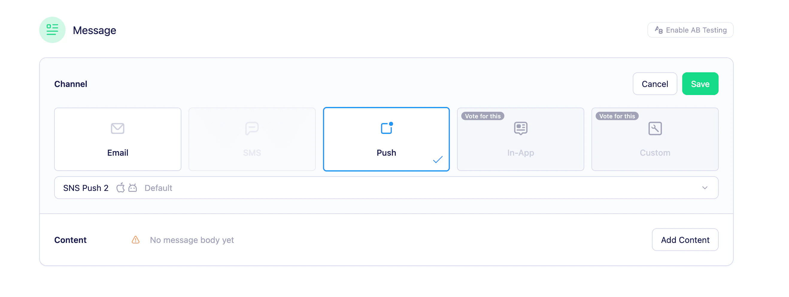 Push channel