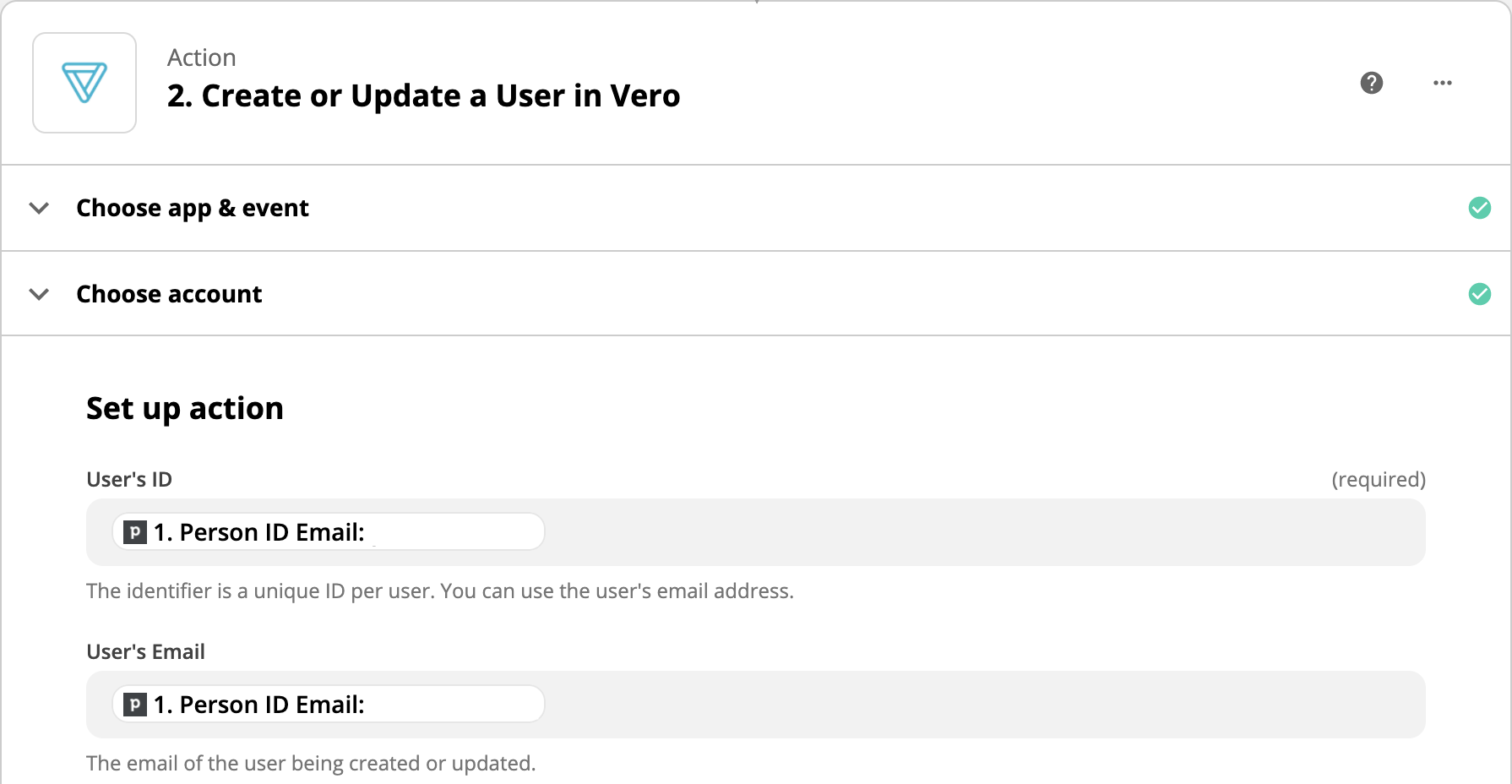 Map Vero User ID in Zapier