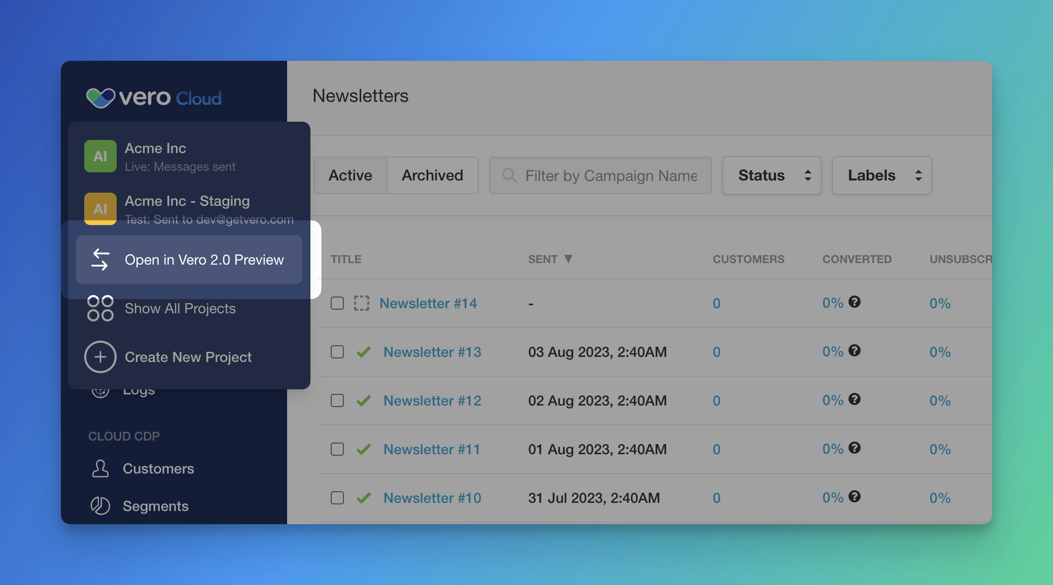 Open in Vero 2.0 preview
